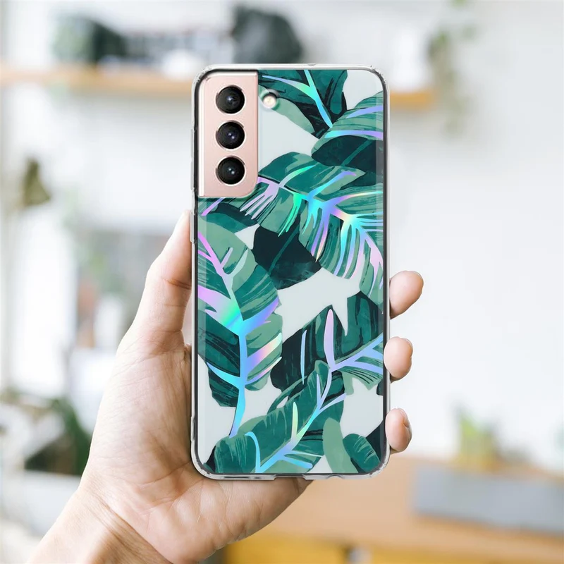 Cadorabo Hülle kompatibel mit Samsung Galaxy S21 5G Schutzhülle aus TPU Silikon mit floralem Muster