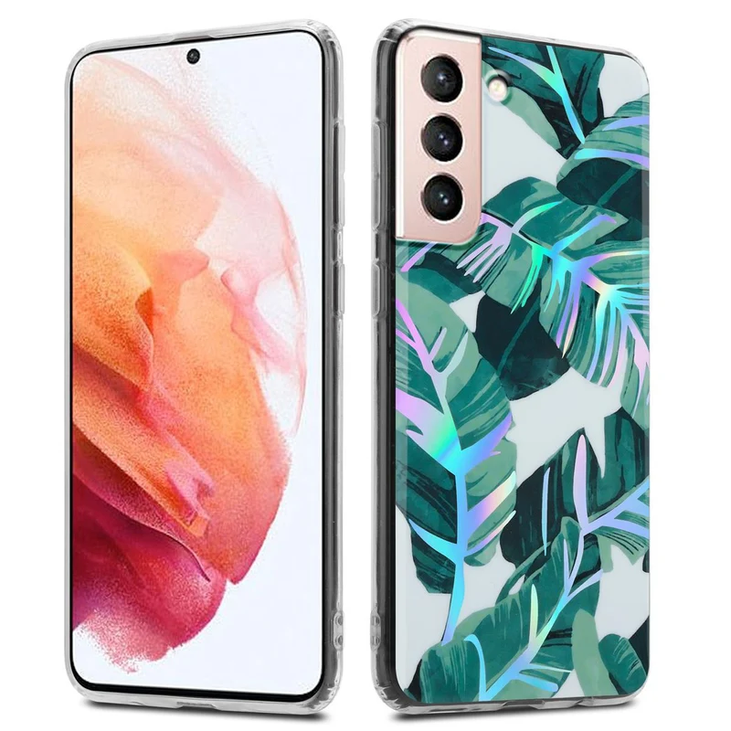 Cadorabo Hülle kompatibel mit Samsung Galaxy S21 5G Schutzhülle aus TPU Silikon mit floralem Muster