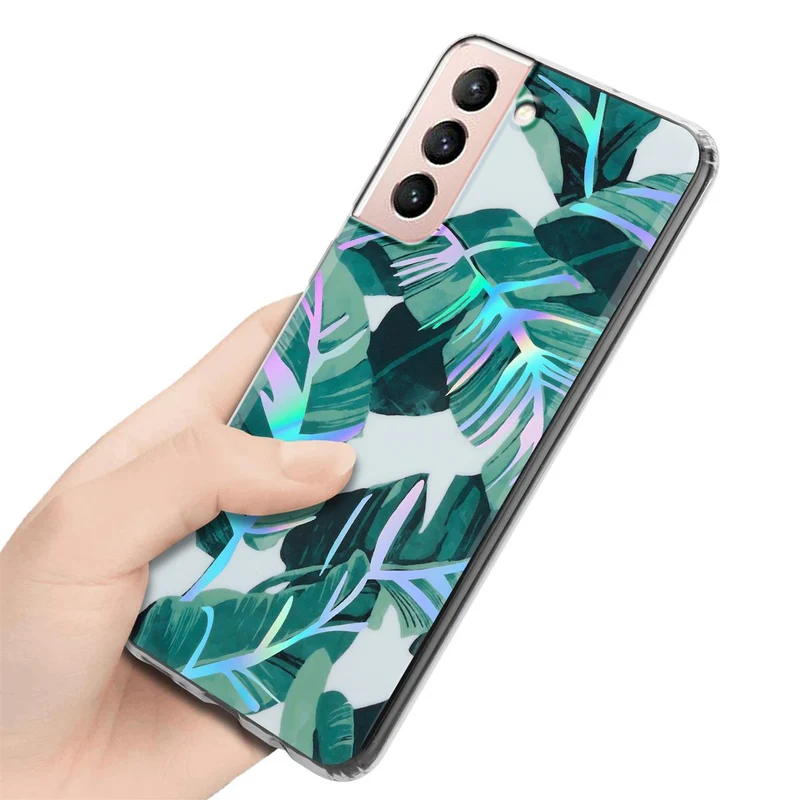 Cadorabo Hülle kompatibel mit Samsung Galaxy S21 5G Schutzhülle aus TPU Silikon mit floralem Muster