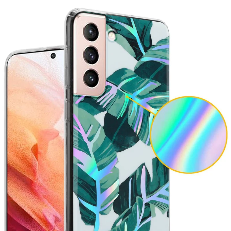 Cadorabo Hülle kompatibel mit Samsung Galaxy S21 5G Schutzhülle aus TPU Silikon mit floralem Muster