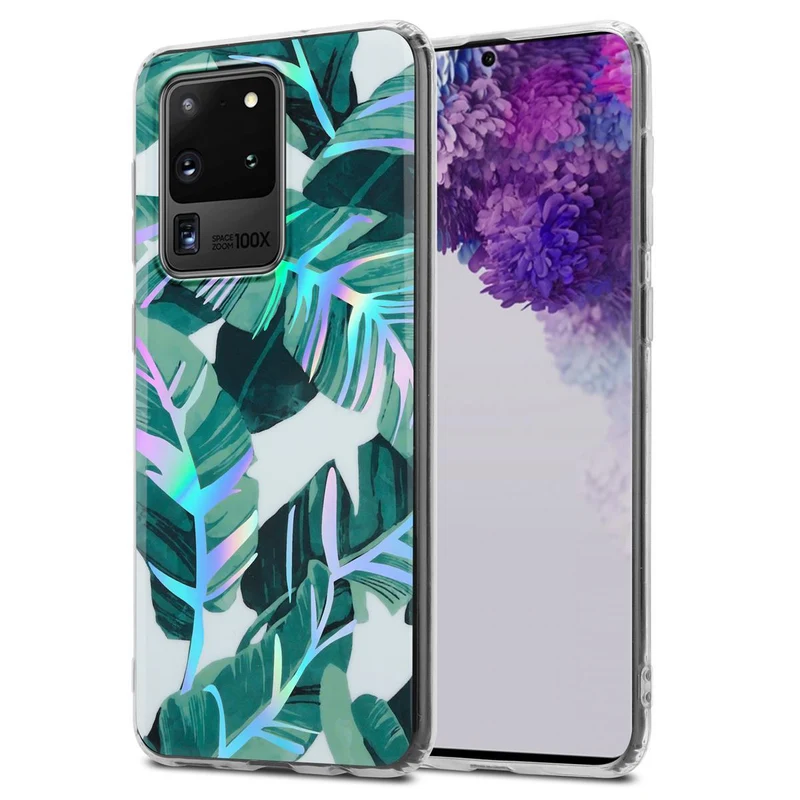 Cadorabo Hülle kompatibel mit Samsung Galaxy S20 ULTRA Schutzhülle aus TPU Silikon mit floralem Muster