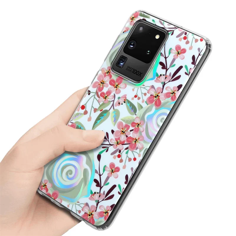 Cadorabo Hülle kompatibel mit Samsung Galaxy S20 ULTRA Schutzhülle aus TPU Silikon mit floralem Muster