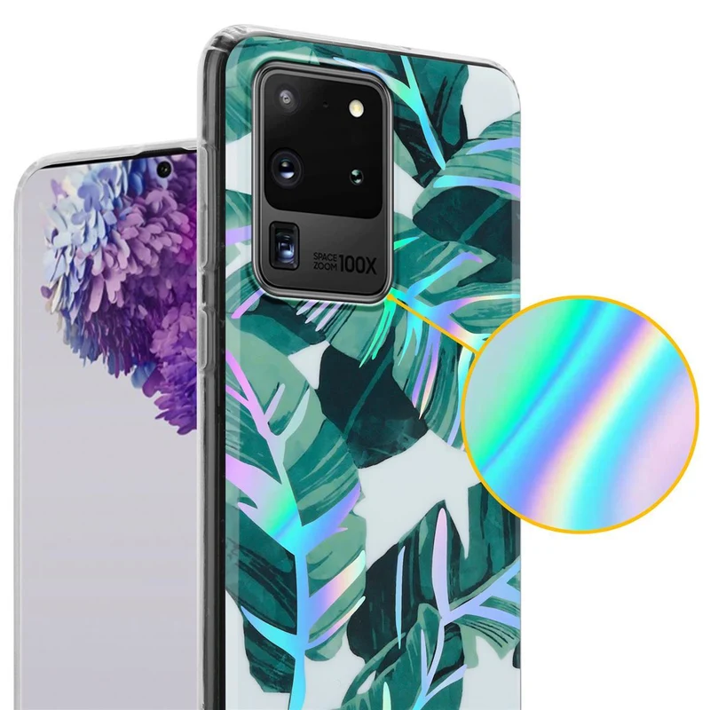 Cadorabo Hülle kompatibel mit Samsung Galaxy S20 ULTRA Schutzhülle aus TPU Silikon mit floralem Muster