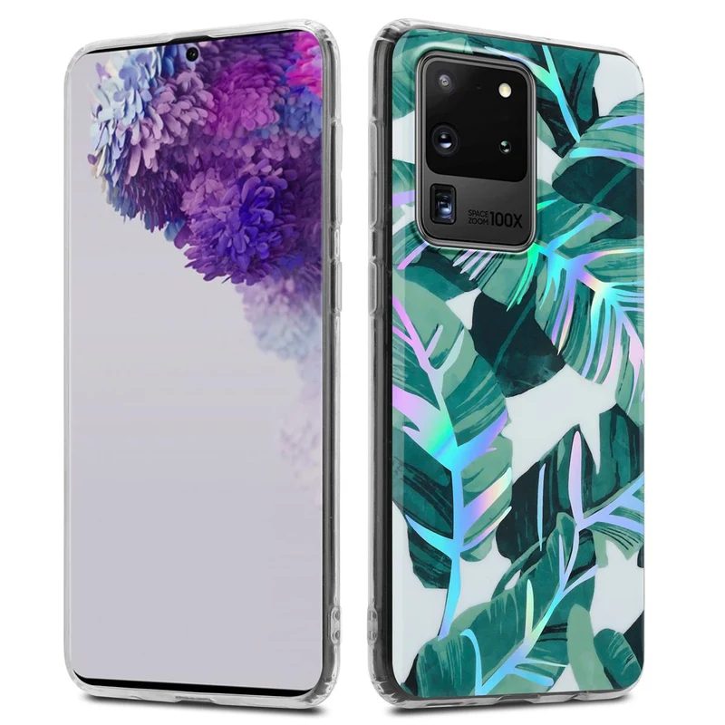 Cadorabo Hülle kompatibel mit Samsung Galaxy S20 ULTRA Schutzhülle aus TPU Silikon mit floralem Muster
