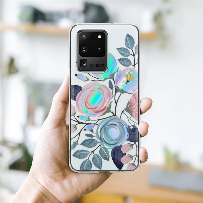 Cadorabo Hülle kompatibel mit Samsung Galaxy S20 ULTRA Schutzhülle aus TPU Silikon mit floralem Muster