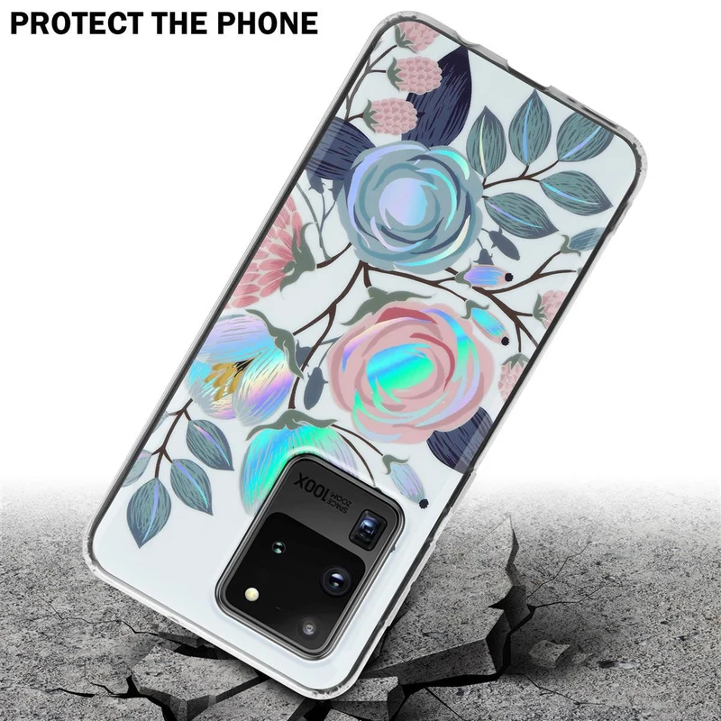Cadorabo Hülle kompatibel mit Samsung Galaxy S20 ULTRA Schutzhülle aus TPU Silikon mit floralem Muster