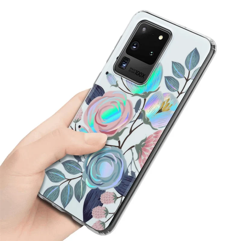 Cadorabo Hülle kompatibel mit Samsung Galaxy S20 ULTRA Schutzhülle aus TPU Silikon mit floralem Muster