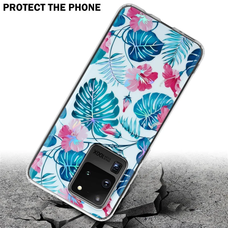 Cadorabo Hülle kompatibel mit Samsung Galaxy S20 ULTRA Schutzhülle aus TPU Silikon mit floralem Muster