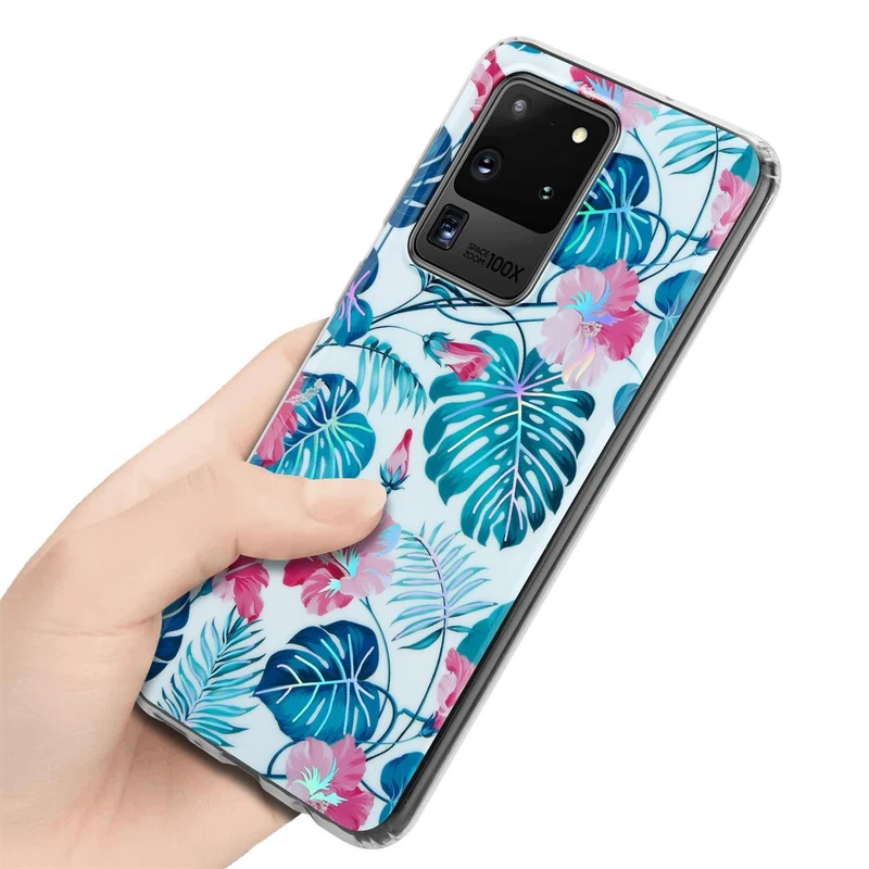 Cadorabo Hülle kompatibel mit Samsung Galaxy S20 ULTRA Schutzhülle aus TPU Silikon mit floralem Muster