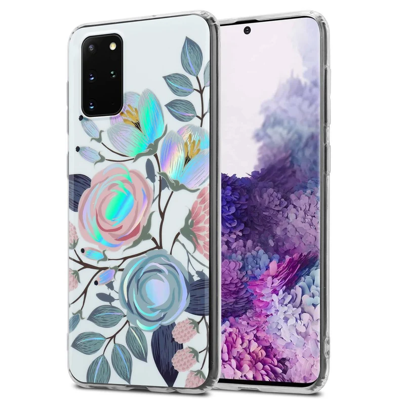 Cadorabo Hülle kompatibel mit Samsung Galaxy S20 PLUS Schutzhülle aus TPU Silikon mit floralem Muster