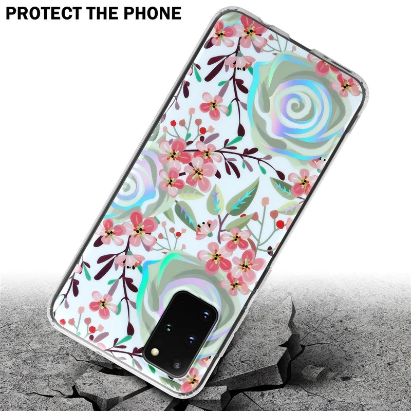 Cadorabo Hülle kompatibel mit Samsung Galaxy S20 PLUS Schutzhülle aus TPU Silikon mit floralem Muster