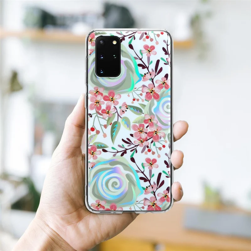 Cadorabo Hülle kompatibel mit Samsung Galaxy S20 PLUS Schutzhülle aus TPU Silikon mit floralem Muster