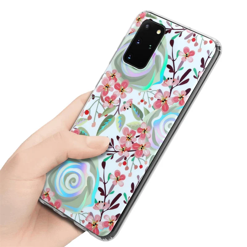 Cadorabo Hülle kompatibel mit Samsung Galaxy S20 PLUS Schutzhülle aus TPU Silikon mit floralem Muster