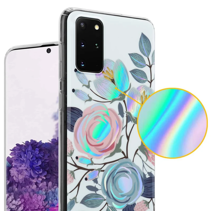 Cadorabo Hülle kompatibel mit Samsung Galaxy S20 PLUS Schutzhülle aus TPU Silikon mit floralem Muster