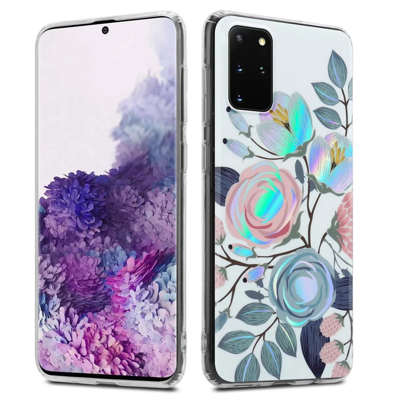 Cadorabo Hülle kompatibel mit Samsung Galaxy S20 PLUS Schutzhülle aus TPU Silikon mit floralem Muster