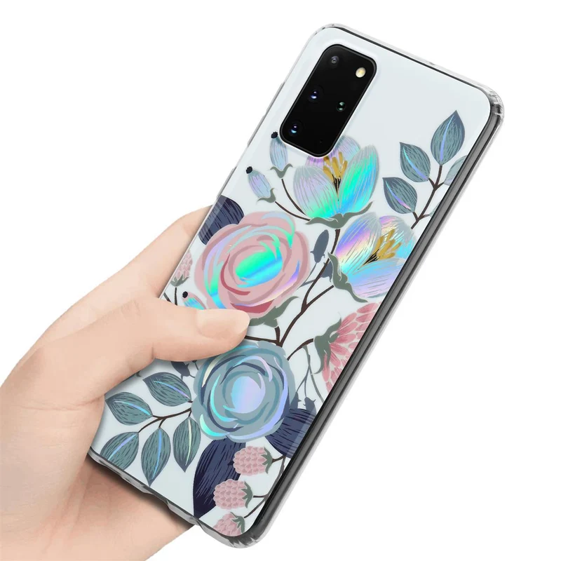 Cadorabo Hülle kompatibel mit Samsung Galaxy S20 PLUS Schutzhülle aus TPU Silikon mit floralem Muster