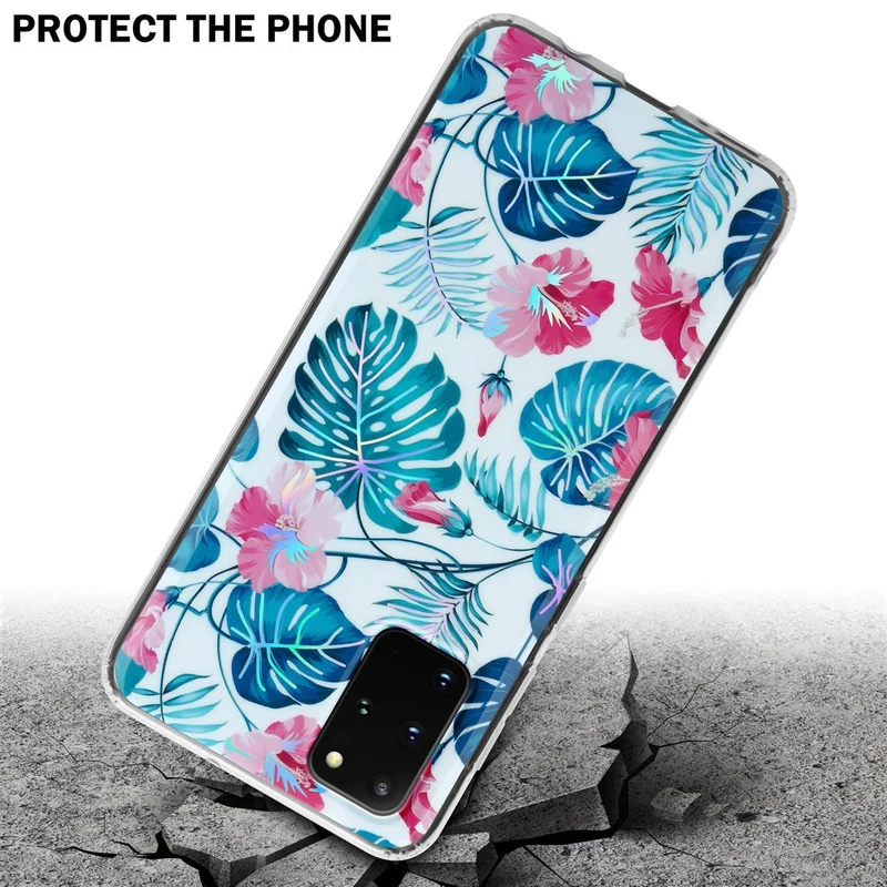 Cadorabo Hülle kompatibel mit Samsung Galaxy S20 PLUS Schutzhülle aus TPU Silikon mit floralem Muster