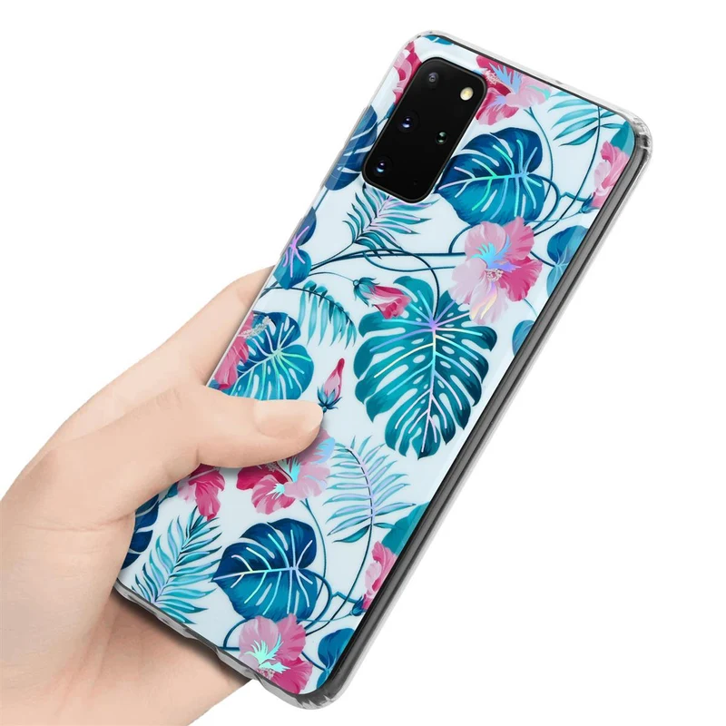 Cadorabo Hülle kompatibel mit Samsung Galaxy S20 PLUS Schutzhülle aus TPU Silikon mit floralem Muster