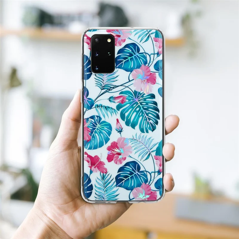 Cadorabo Hülle kompatibel mit Samsung Galaxy S20 PLUS Schutzhülle aus TPU Silikon mit floralem Muster