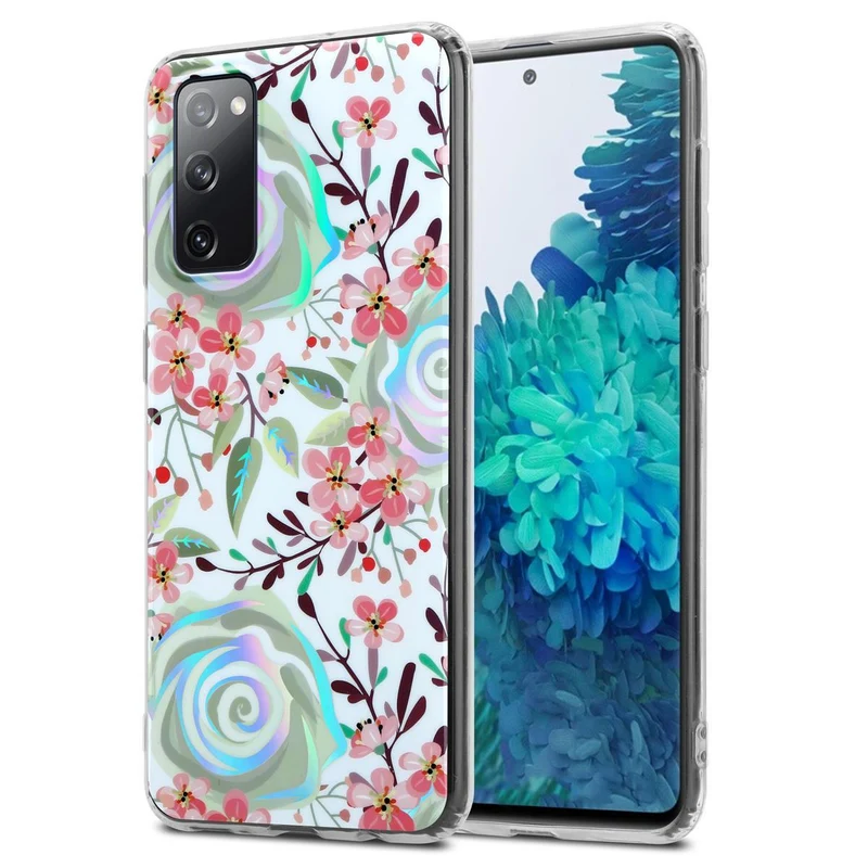 Cadorabo Hülle kompatibel mit Samsung Galaxy S20 FE Schutzhülle aus TPU Silikon mit floralem Muster