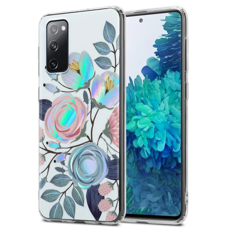 Cadorabo Hülle kompatibel mit Samsung Galaxy S20 FE Schutzhülle aus TPU Silikon mit floralem Muster