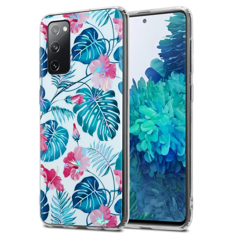 Cadorabo Hülle kompatibel mit Samsung Galaxy S20 FE Schutzhülle aus TPU Silikon mit floralem Muster