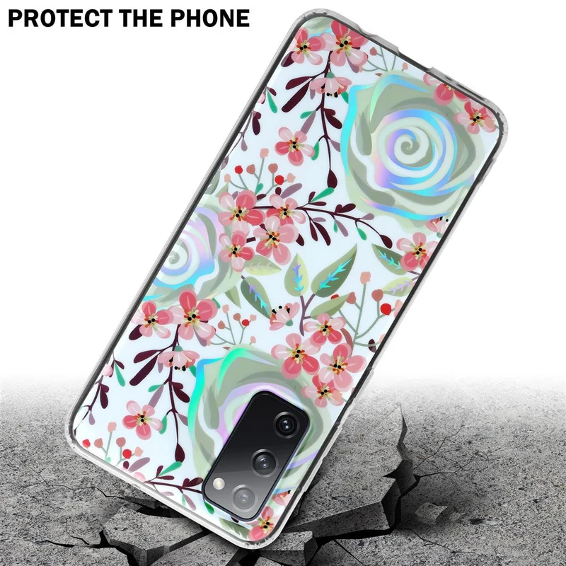 Cadorabo Hülle kompatibel mit Samsung Galaxy S20 FE Schutzhülle aus TPU Silikon mit floralem Muster
