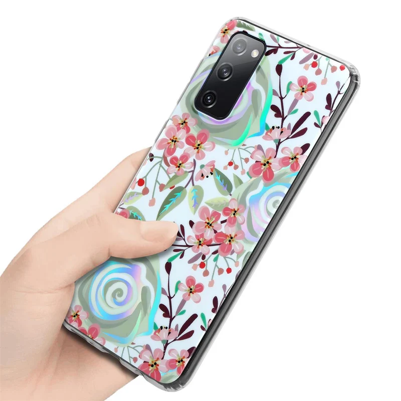 Cadorabo Hülle kompatibel mit Samsung Galaxy S20 FE Schutzhülle aus TPU Silikon mit floralem Muster