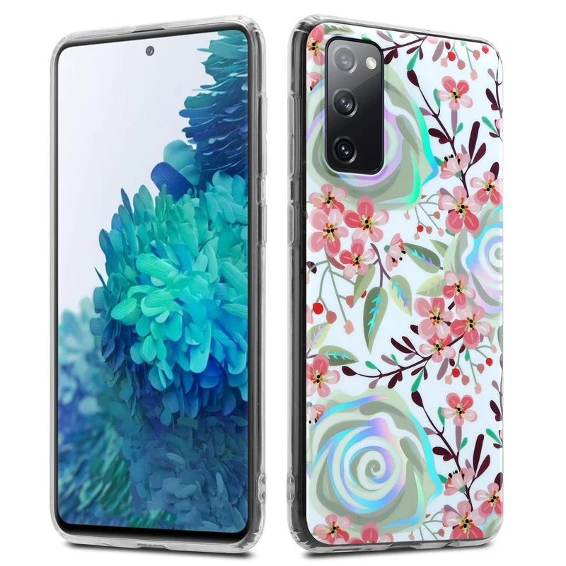 Cadorabo Hülle kompatibel mit Samsung Galaxy S20 FE Schutzhülle aus TPU Silikon mit floralem Muster