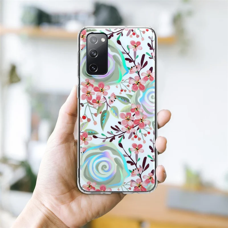 Cadorabo Hülle kompatibel mit Samsung Galaxy S20 FE Schutzhülle aus TPU Silikon mit floralem Muster