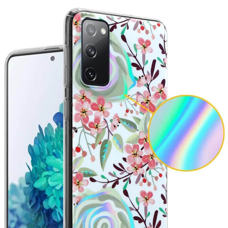 Cadorabo Hülle kompatibel mit Samsung Galaxy S20 FE Schutzhülle aus TPU Silikon mit floralem Muster