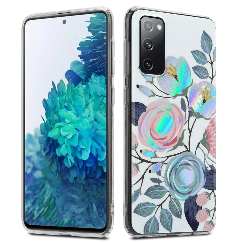 Cadorabo Hülle kompatibel mit Samsung Galaxy S20 FE Schutzhülle aus TPU Silikon mit floralem Muster