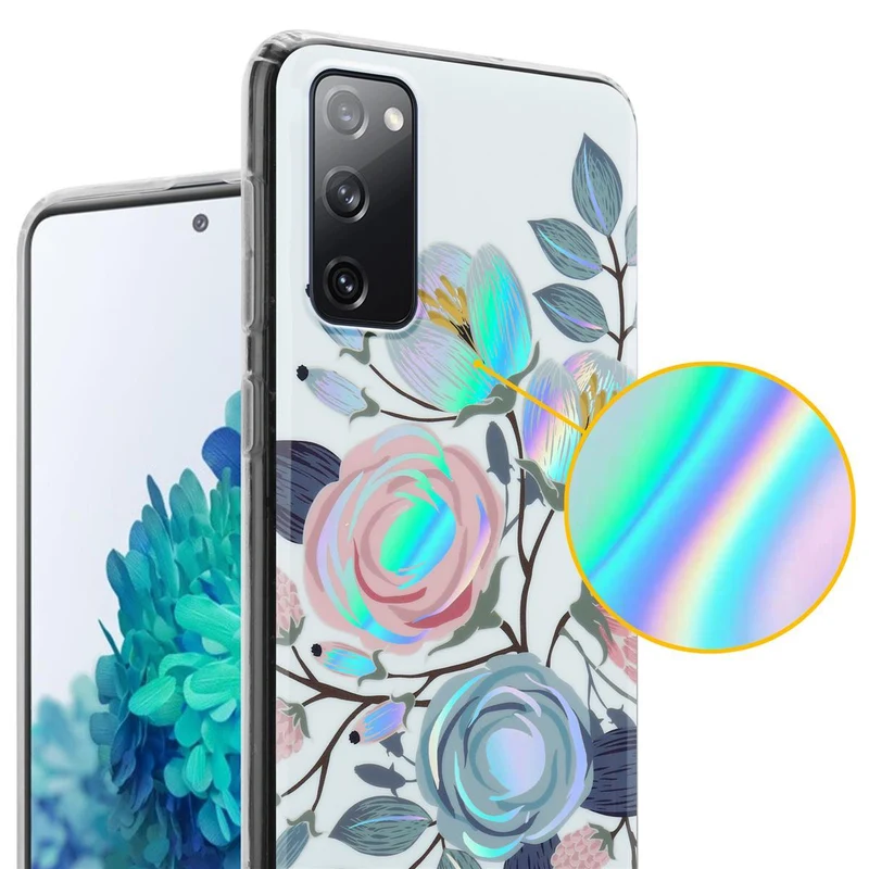 Cadorabo Hülle kompatibel mit Samsung Galaxy S20 FE Schutzhülle aus TPU Silikon mit floralem Muster