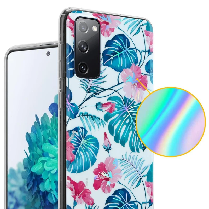 Cadorabo Hülle kompatibel mit Samsung Galaxy S20 FE Schutzhülle aus TPU Silikon mit floralem Muster