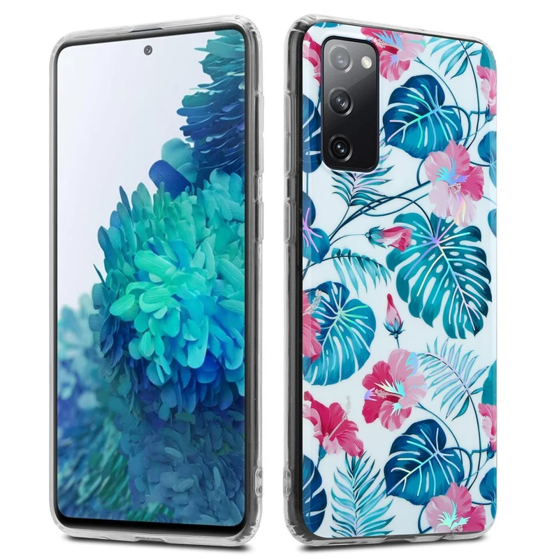 Cadorabo Hülle kompatibel mit Samsung Galaxy S20 FE Schutzhülle aus TPU Silikon mit floralem Muster