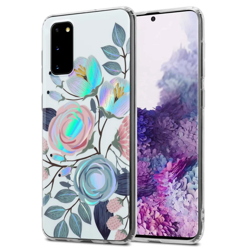Cadorabo Hülle kompatibel mit Samsung Galaxy S20 Schutzhülle aus TPU Silikon mit floralem Muster
