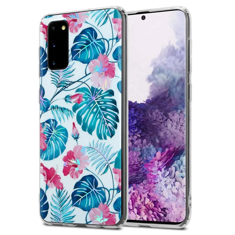 Cadorabo Hülle kompatibel mit Samsung Galaxy S20 Schutzhülle aus TPU Silikon mit floralem Muster