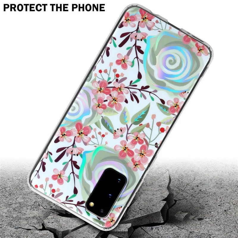 Cadorabo Hülle kompatibel mit Samsung Galaxy S20 Schutzhülle aus TPU Silikon mit floralem Muster