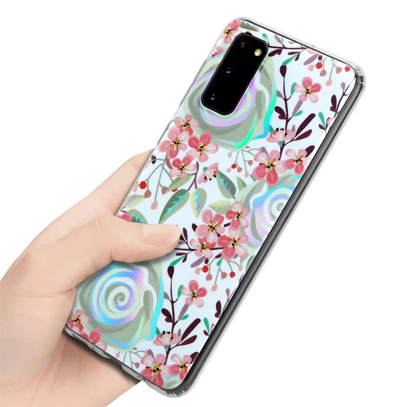 Cadorabo Hülle kompatibel mit Samsung Galaxy S20 Schutzhülle aus TPU Silikon mit floralem Muster