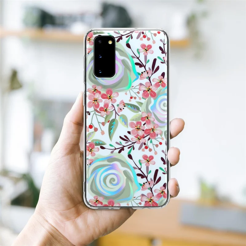 Cadorabo Hülle kompatibel mit Samsung Galaxy S20 Schutzhülle aus TPU Silikon mit floralem Muster