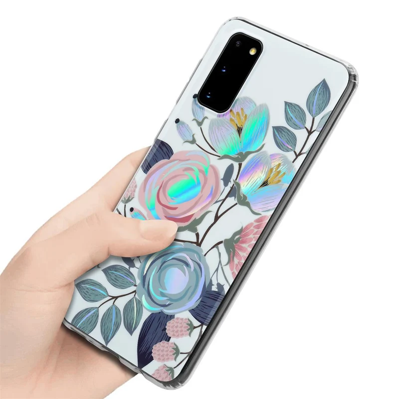 Cadorabo Hülle kompatibel mit Samsung Galaxy S20 Schutzhülle aus TPU Silikon mit floralem Muster