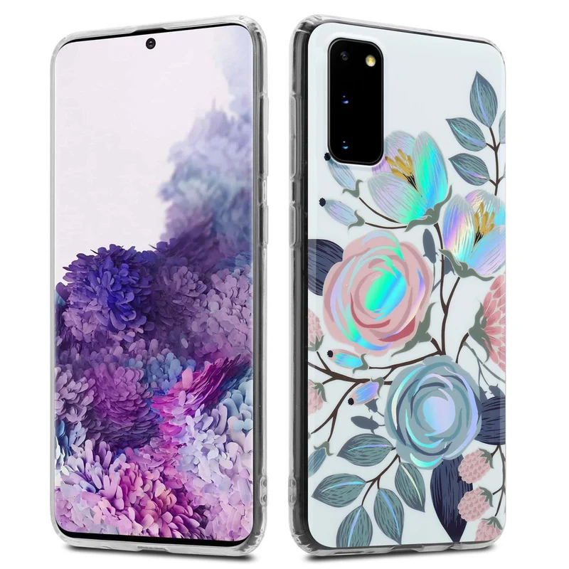 Cadorabo Hülle kompatibel mit Samsung Galaxy S20 Schutzhülle aus TPU Silikon mit floralem Muster