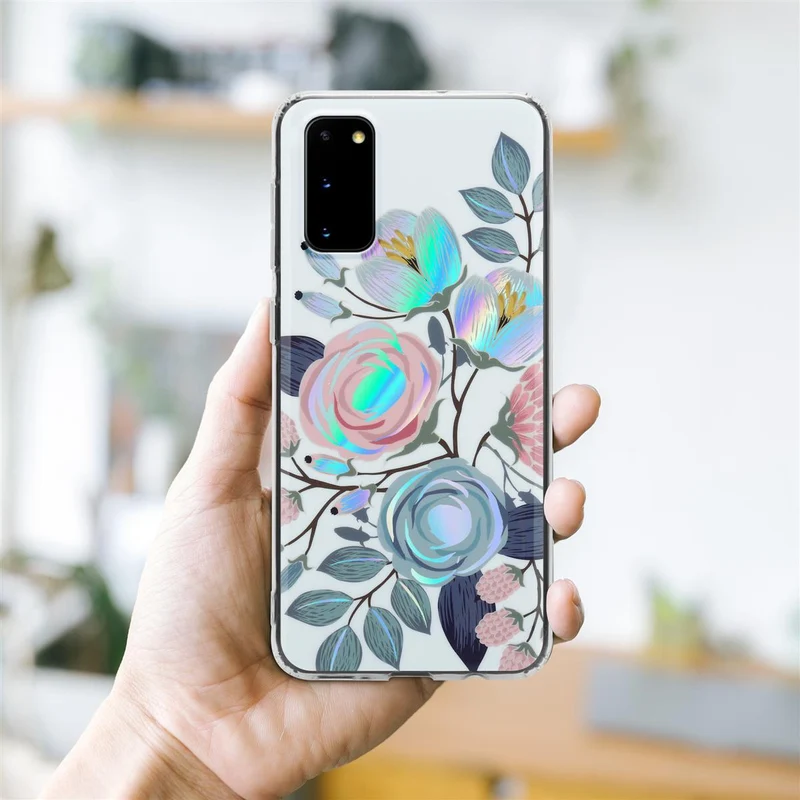 Cadorabo Hülle kompatibel mit Samsung Galaxy S20 Schutzhülle aus TPU Silikon mit floralem Muster
