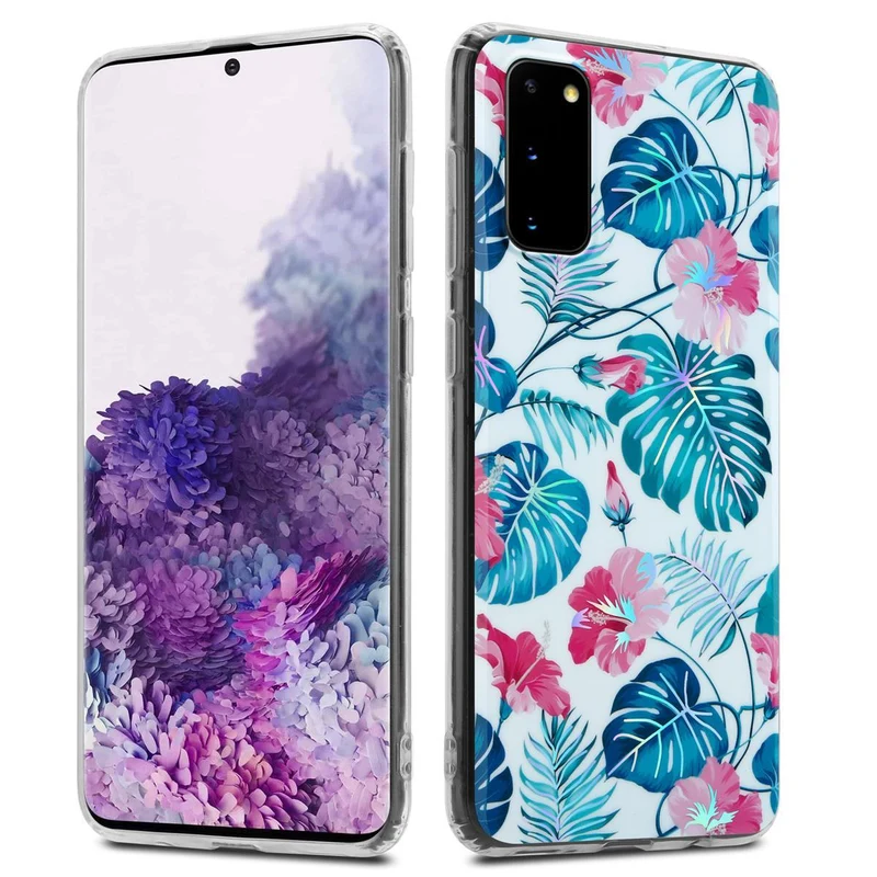 Cadorabo Hülle kompatibel mit Samsung Galaxy S20 Schutzhülle aus TPU Silikon mit floralem Muster