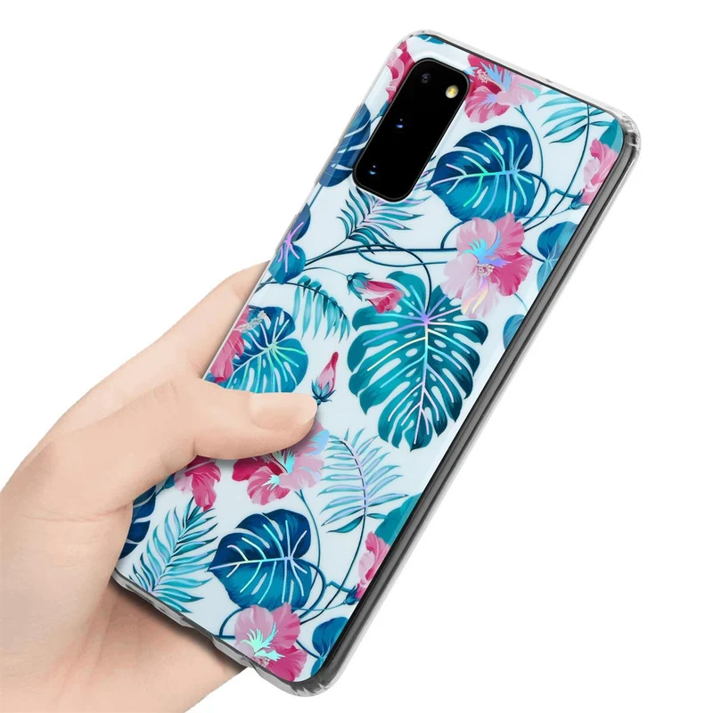 Cadorabo Hülle kompatibel mit Samsung Galaxy S20 Schutzhülle aus TPU Silikon mit floralem Muster