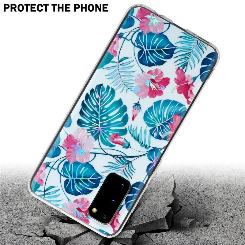 Cadorabo Hülle kompatibel mit Samsung Galaxy S20 Schutzhülle aus TPU Silikon mit floralem Muster