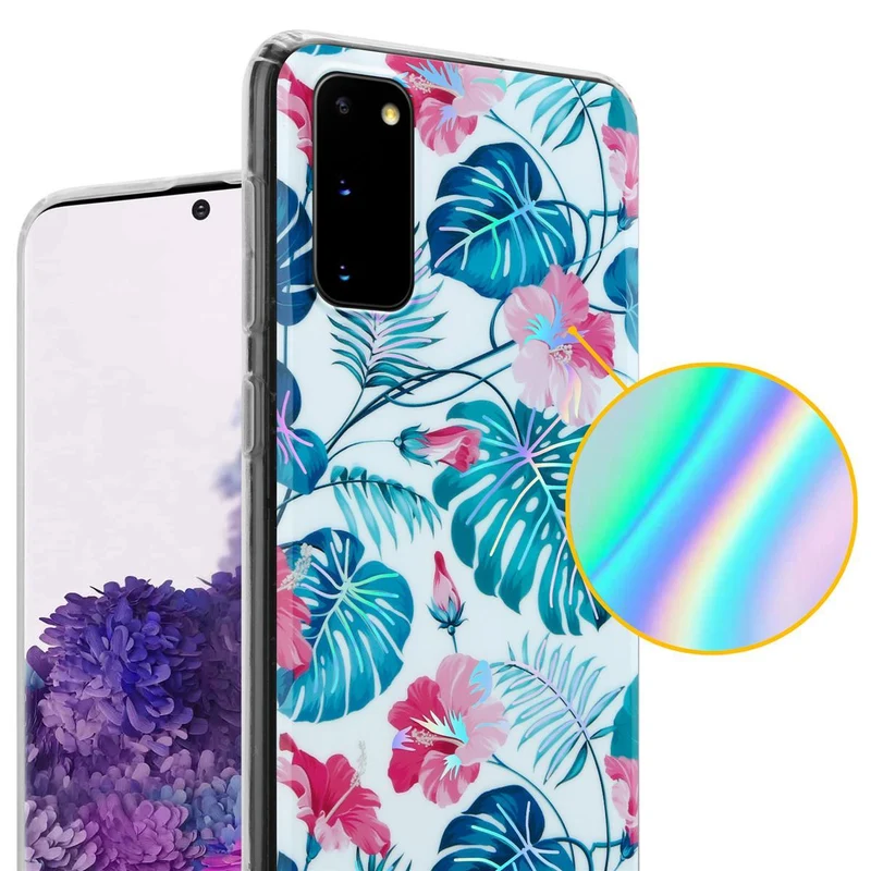 Cadorabo Hülle kompatibel mit Samsung Galaxy S20 Schutzhülle aus TPU Silikon mit floralem Muster