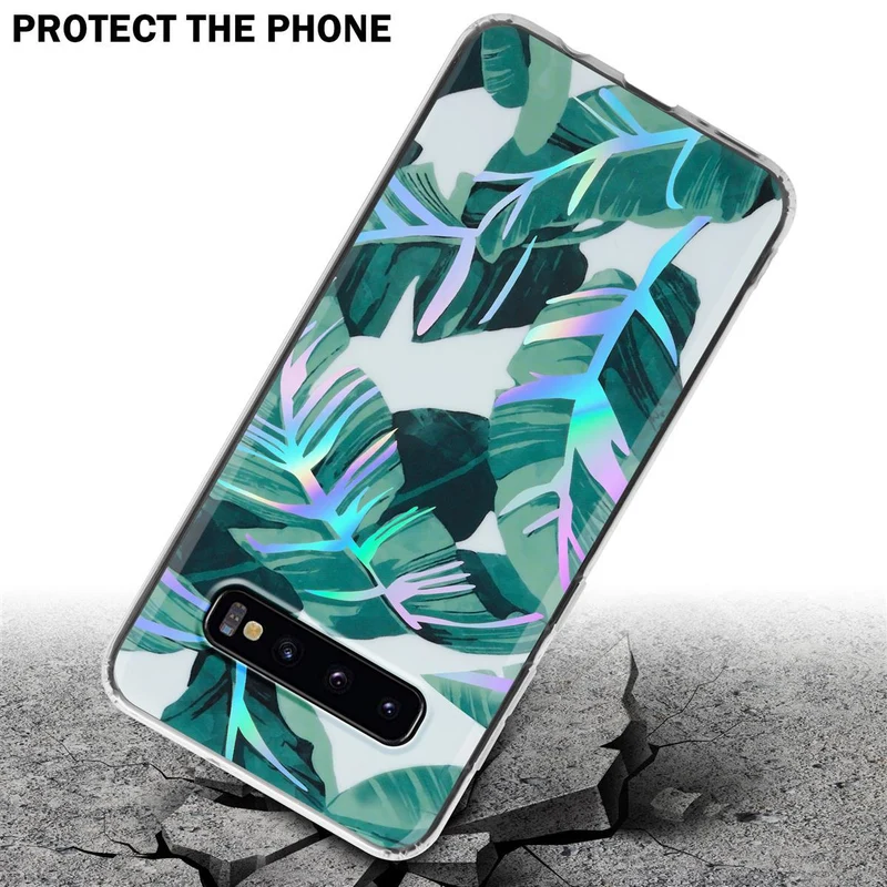 Cadorabo Hülle kompatibel mit Samsung Galaxy S10 PLUS Schutzhülle aus TPU Silikon mit floralem Muster