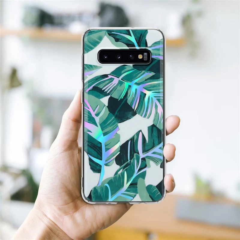 Cadorabo Hülle kompatibel mit Samsung Galaxy S10 PLUS Schutzhülle aus TPU Silikon mit floralem Muster