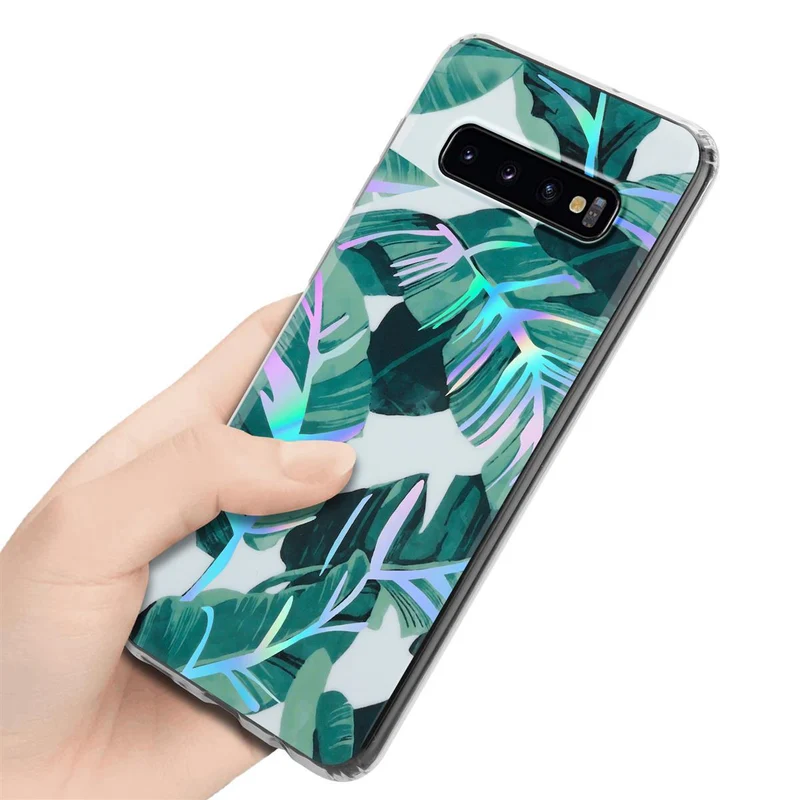 Cadorabo Hülle kompatibel mit Samsung Galaxy S10 PLUS Schutzhülle aus TPU Silikon mit floralem Muster
